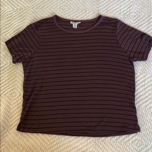 Plum and Black Striped Tee
